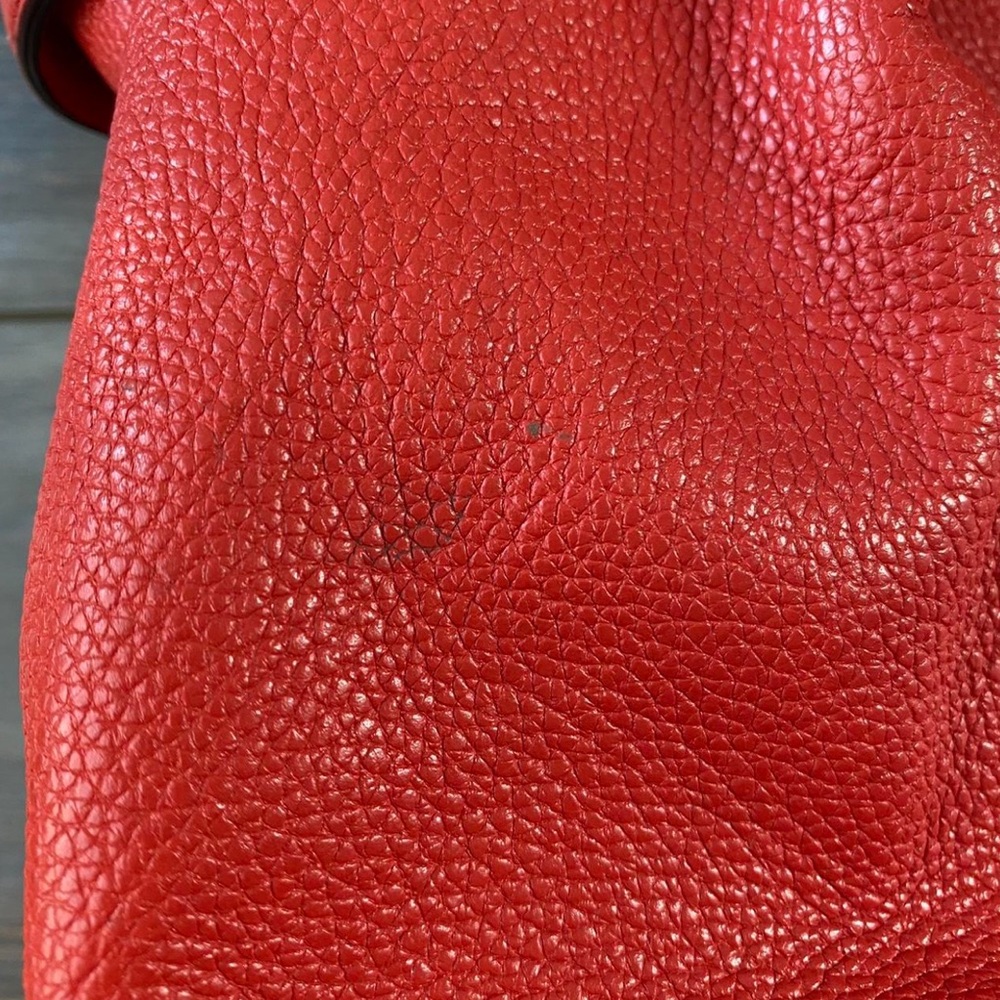 KATE SPADE “Stevie” satchel tote. Red/orange. Beautiful, bright pebble leather. - Picture 7 of 8